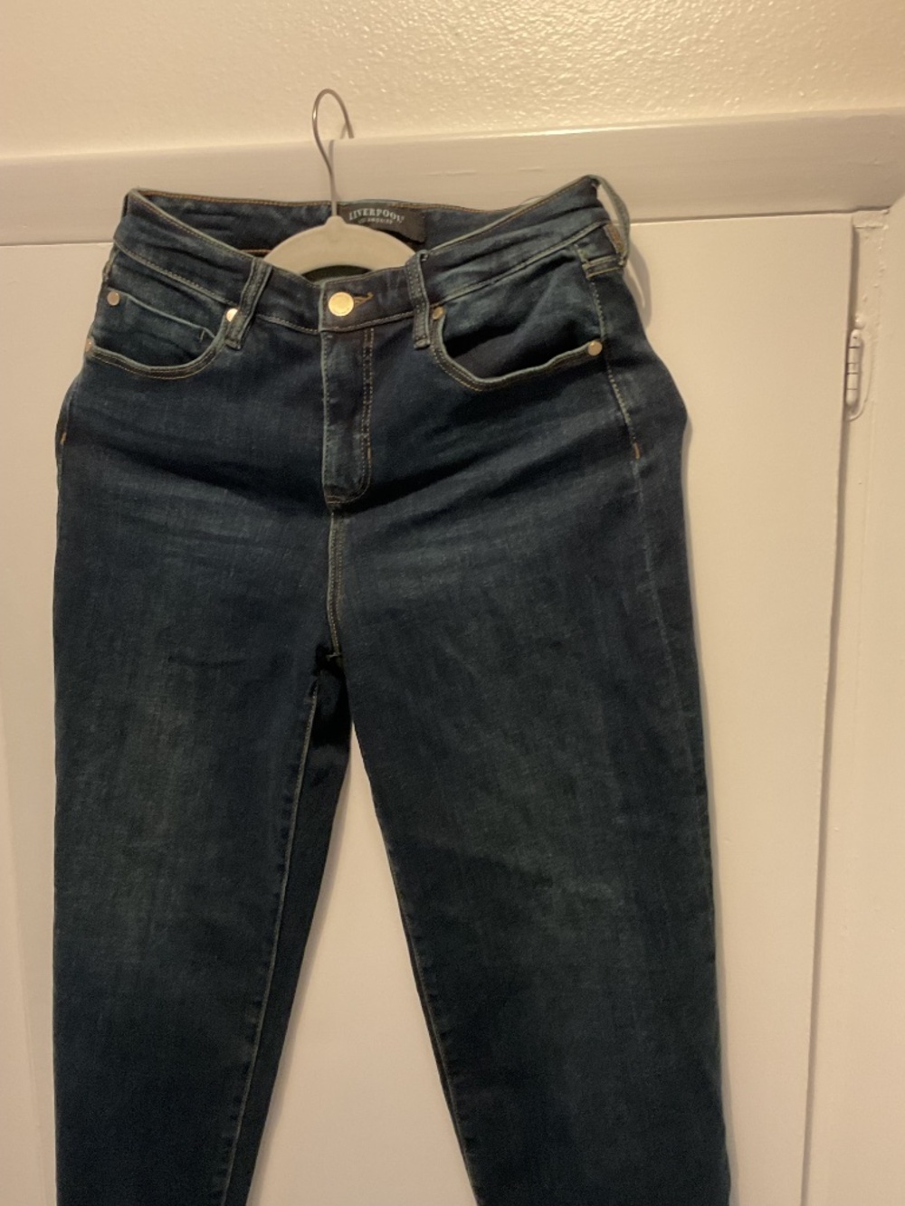 Liverpool Los Angeles Dark Denim Crop Jeans, Size 2 - Picture 2 of 4